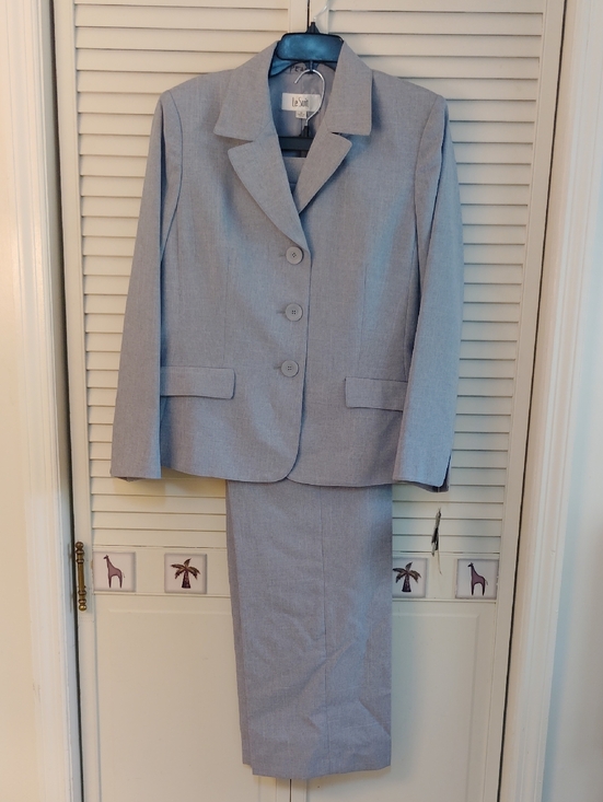 Le Suit Pants - Le Suit Light Blue Women's Pant Suit Jacket & Straight Pants